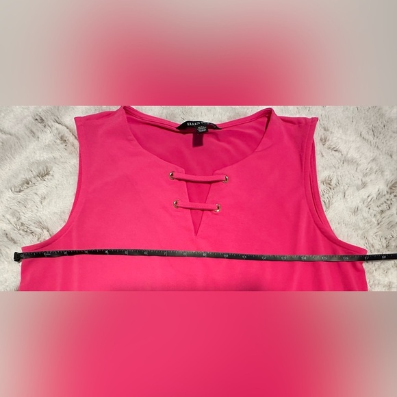 Ellen Tracy Hot Pink Lace-Up Tank Top Sleeveless Blouse - Picture 5 of 10
